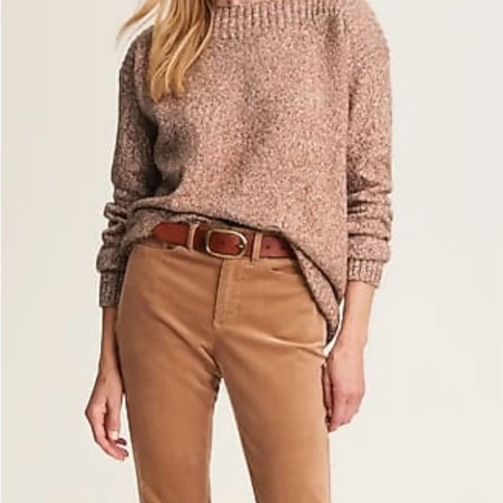 J Jill NWT MarledRib Stitched Boatneck Cotton Blend Sweater Bronze Barley M